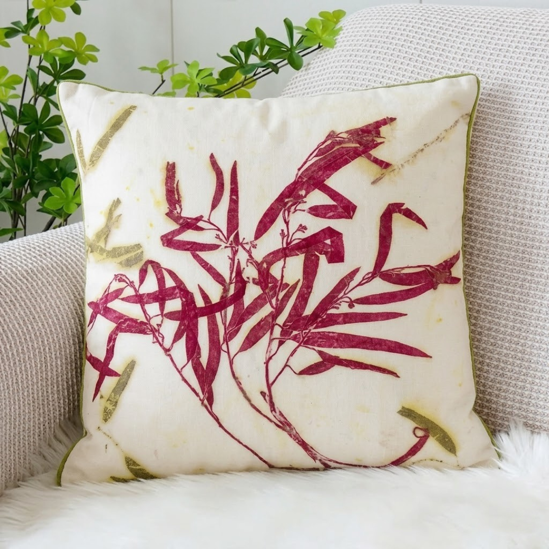 Eucalyptus Linen Handmade Ecoprinted Fabric
