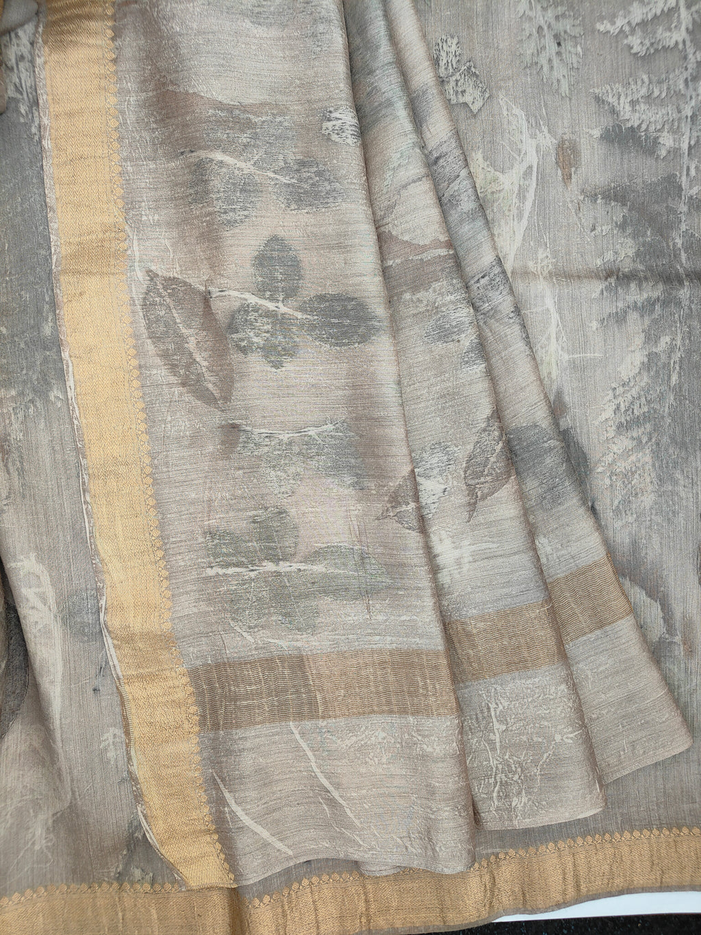 Varnika Seasonal Leaf Muga Silk Saree