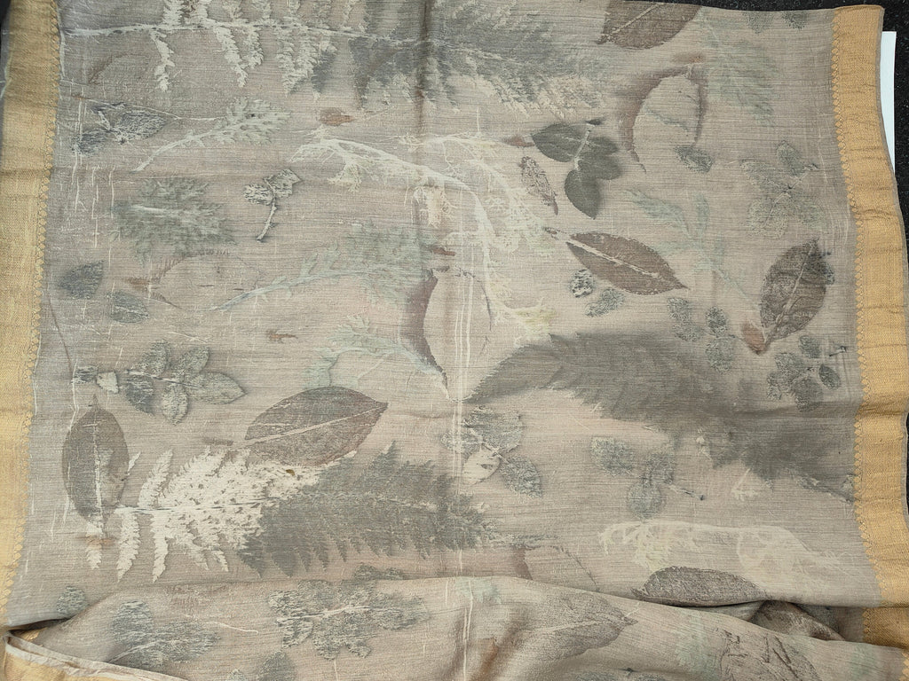Varnika Seasonal Leaf Muga Silk Saree