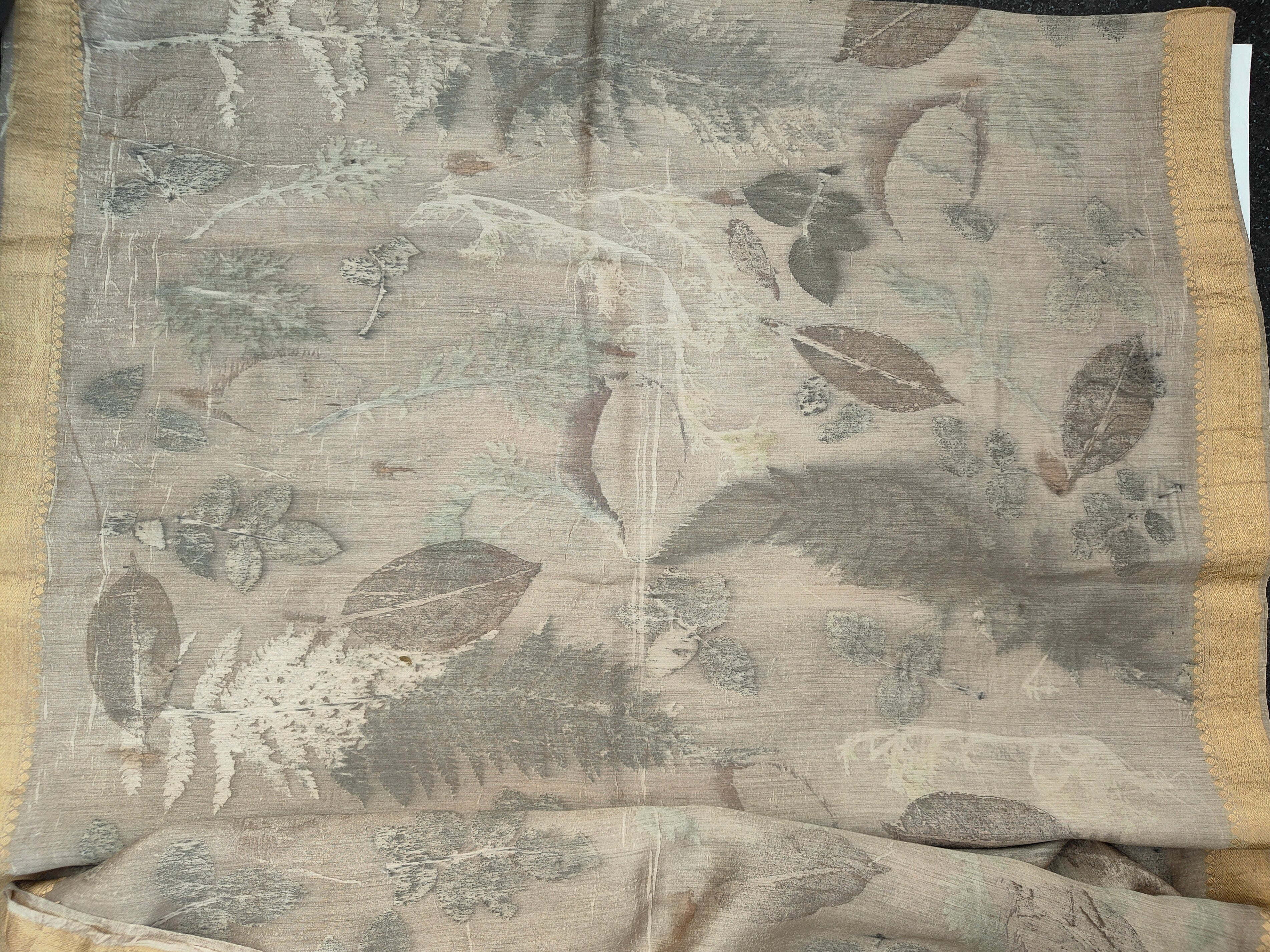Varnika Seasonal Leaf Muga Silk Saree