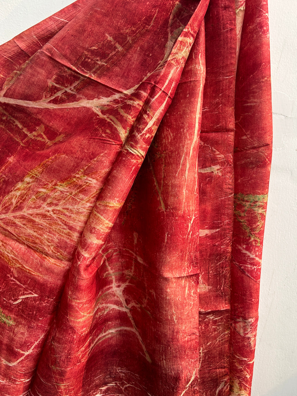 Velvet Peony Ecoprinted Pure Silk Scarf
