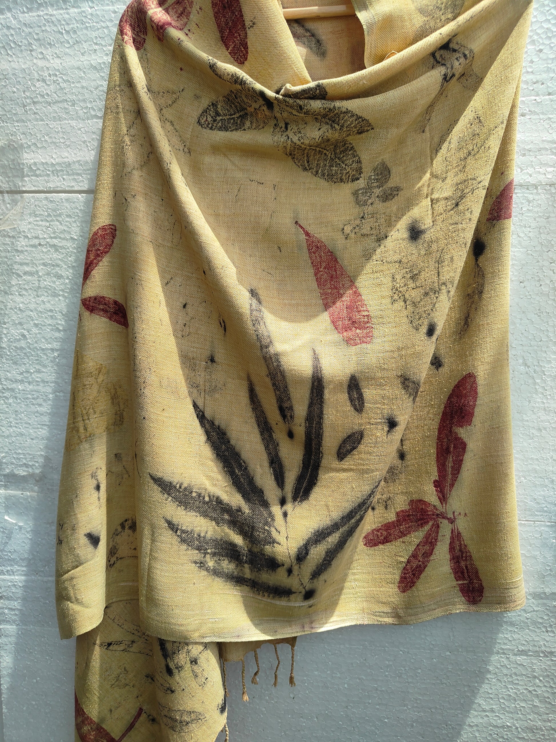 Yellow Eri silk scarf