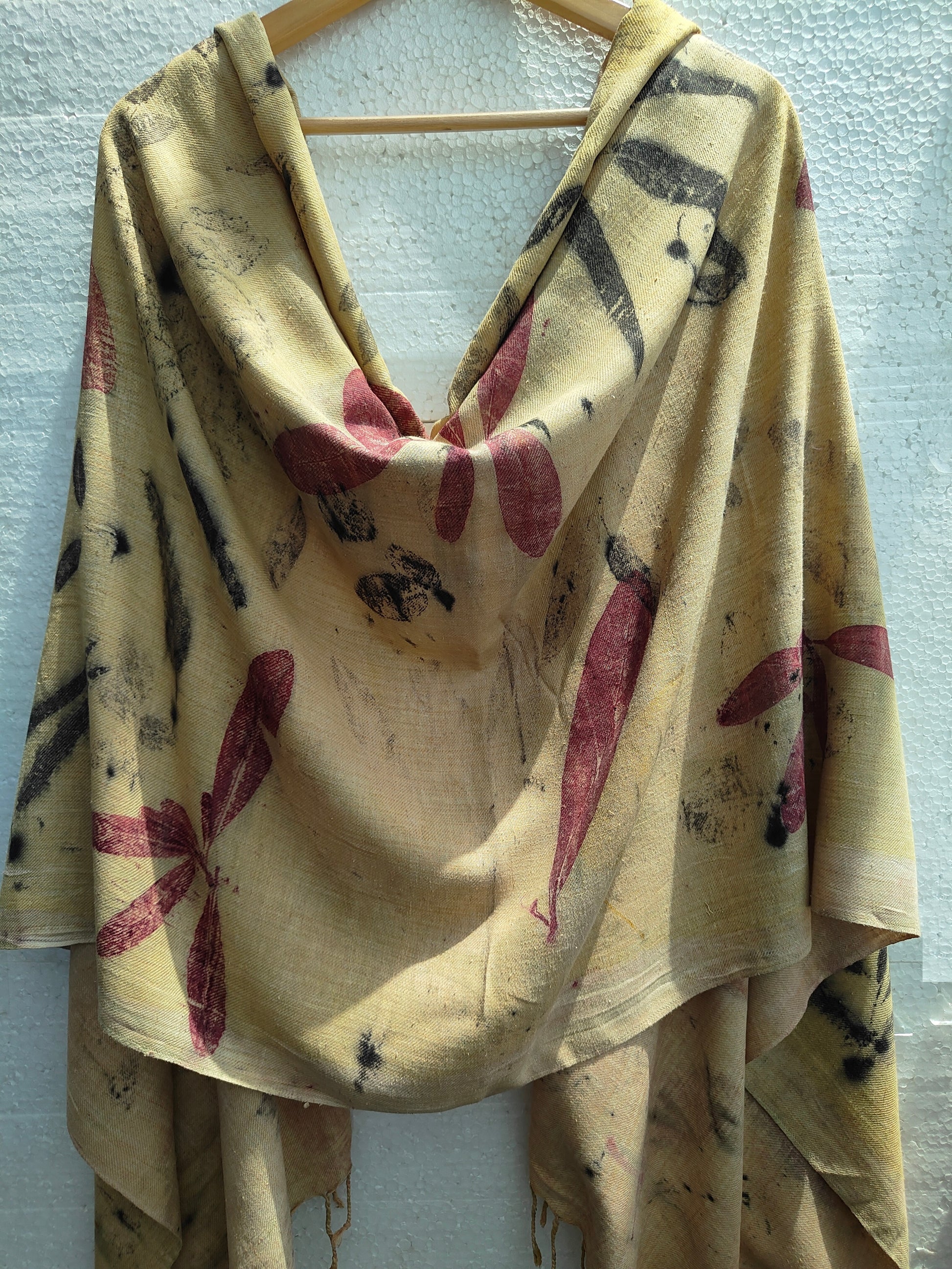 Ecoprinted Eucalyptus leaves