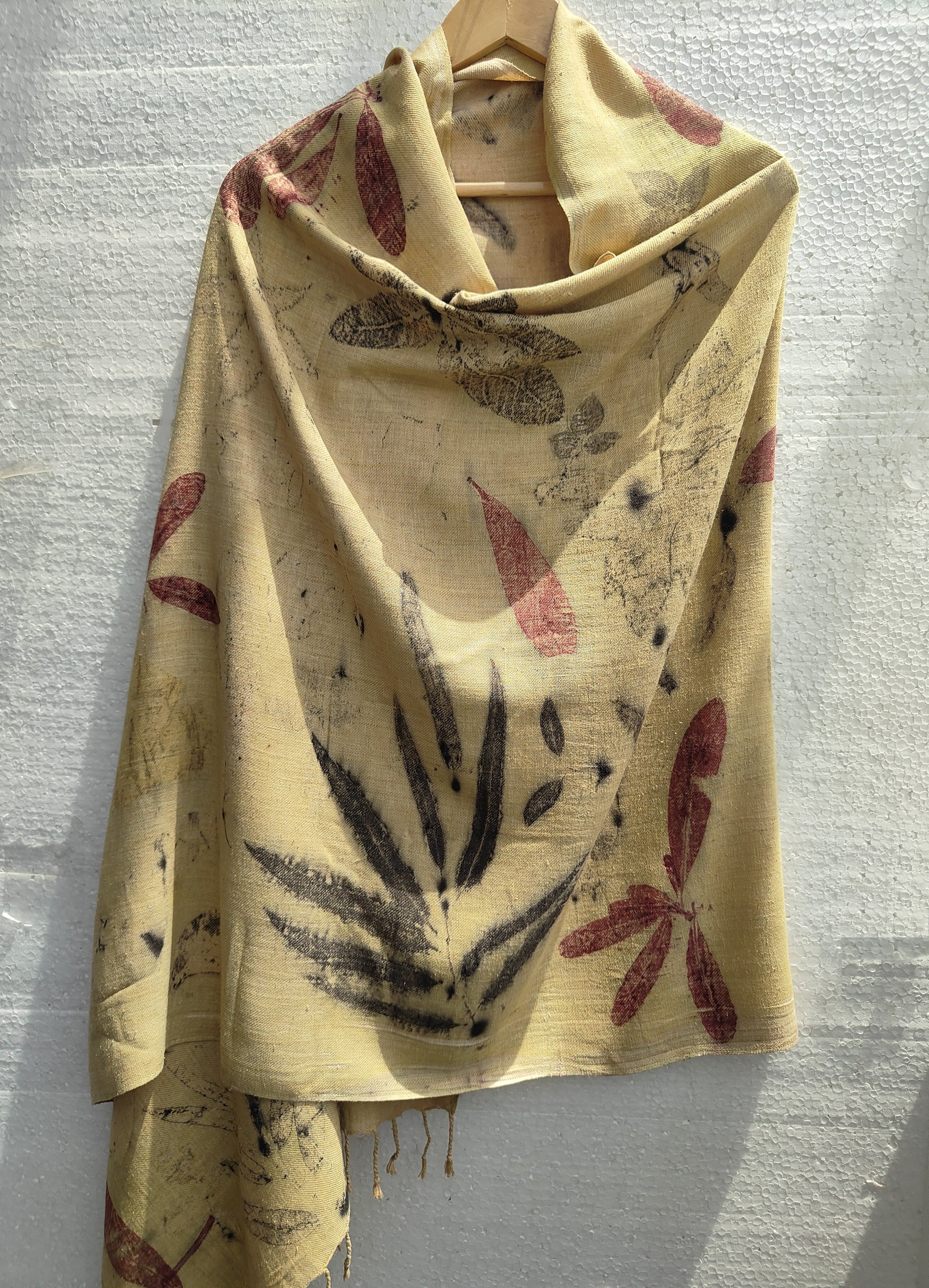 Ecoprinted Eucalyptus leaves