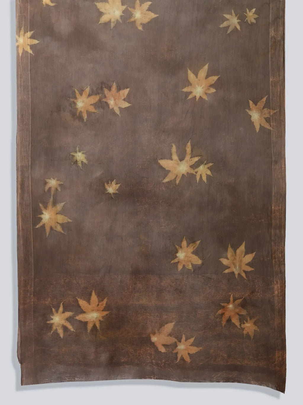 Woodland Mulmul Ecoprinted Cotton Saree Fabric