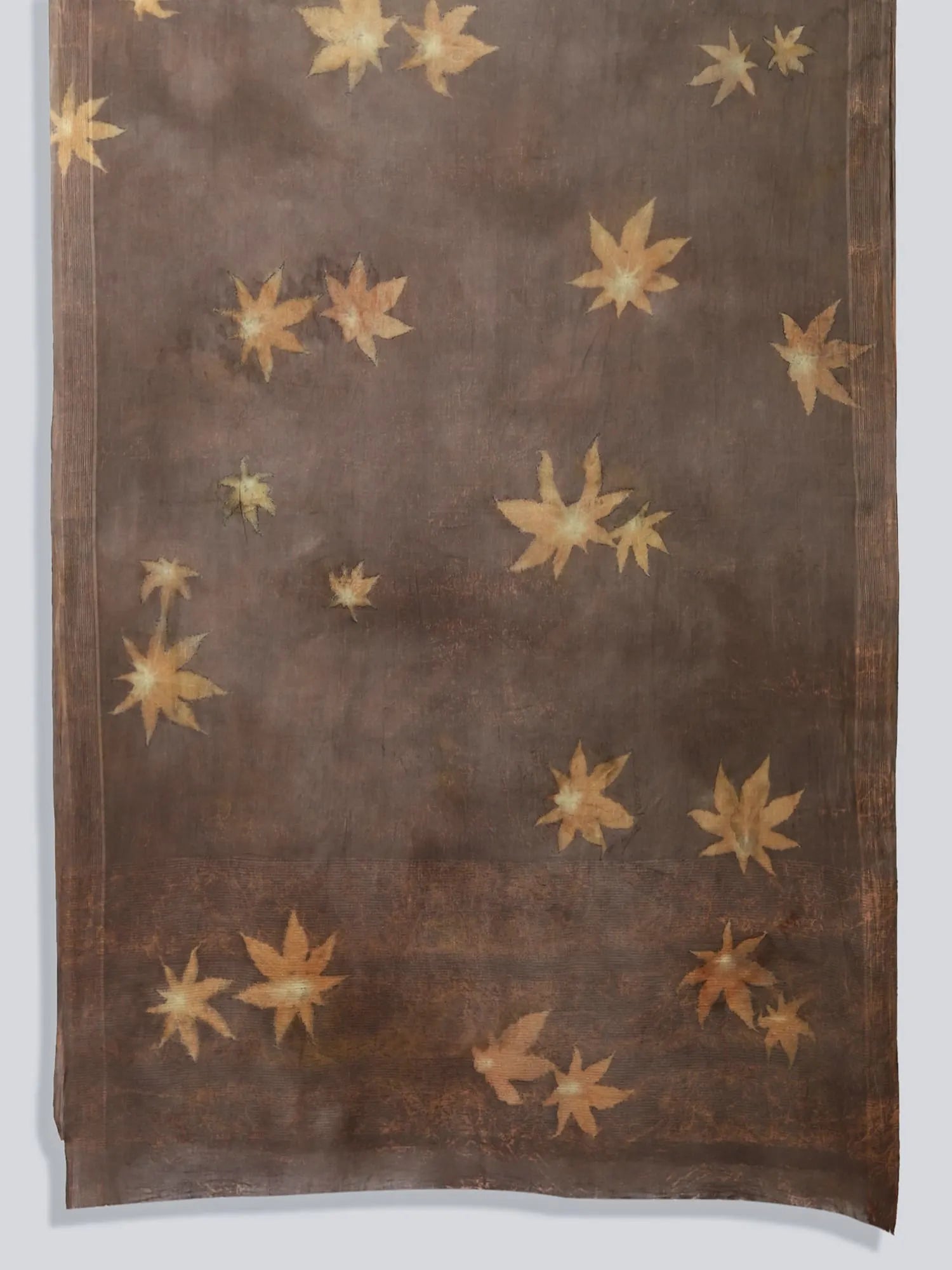 Woodland Mulmul Ecoprinted Cotton Saree Fabric