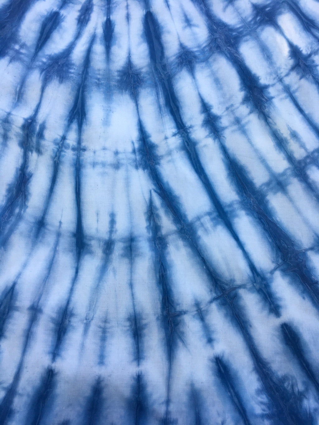 shibori pattern in blue and white on Kaftan Flared Top