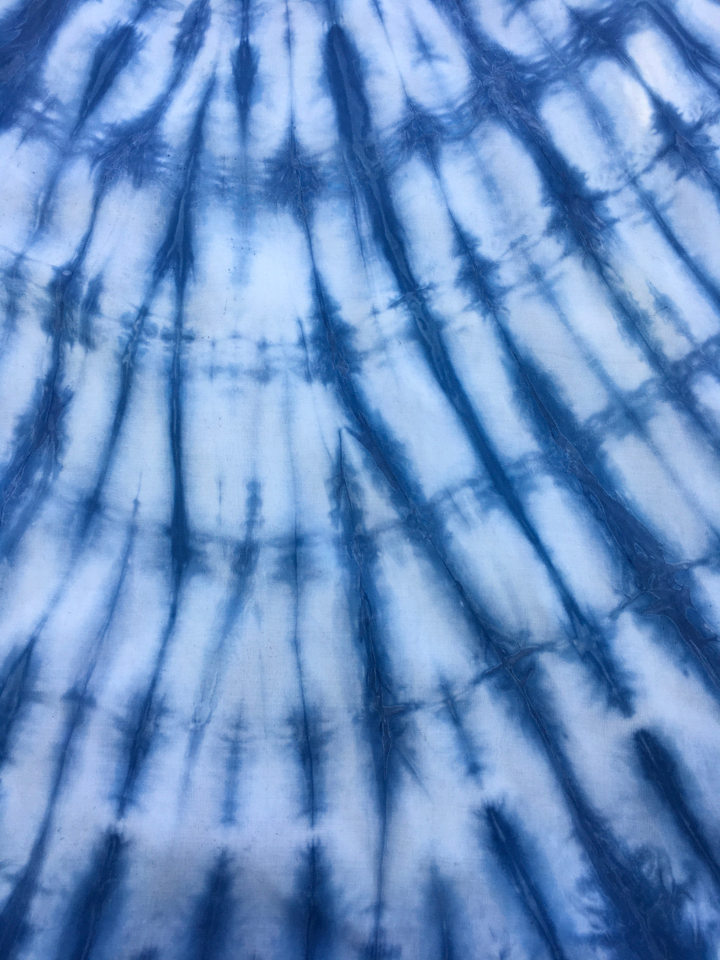 shibori pattern in blue and white on Kaftan Flared Top