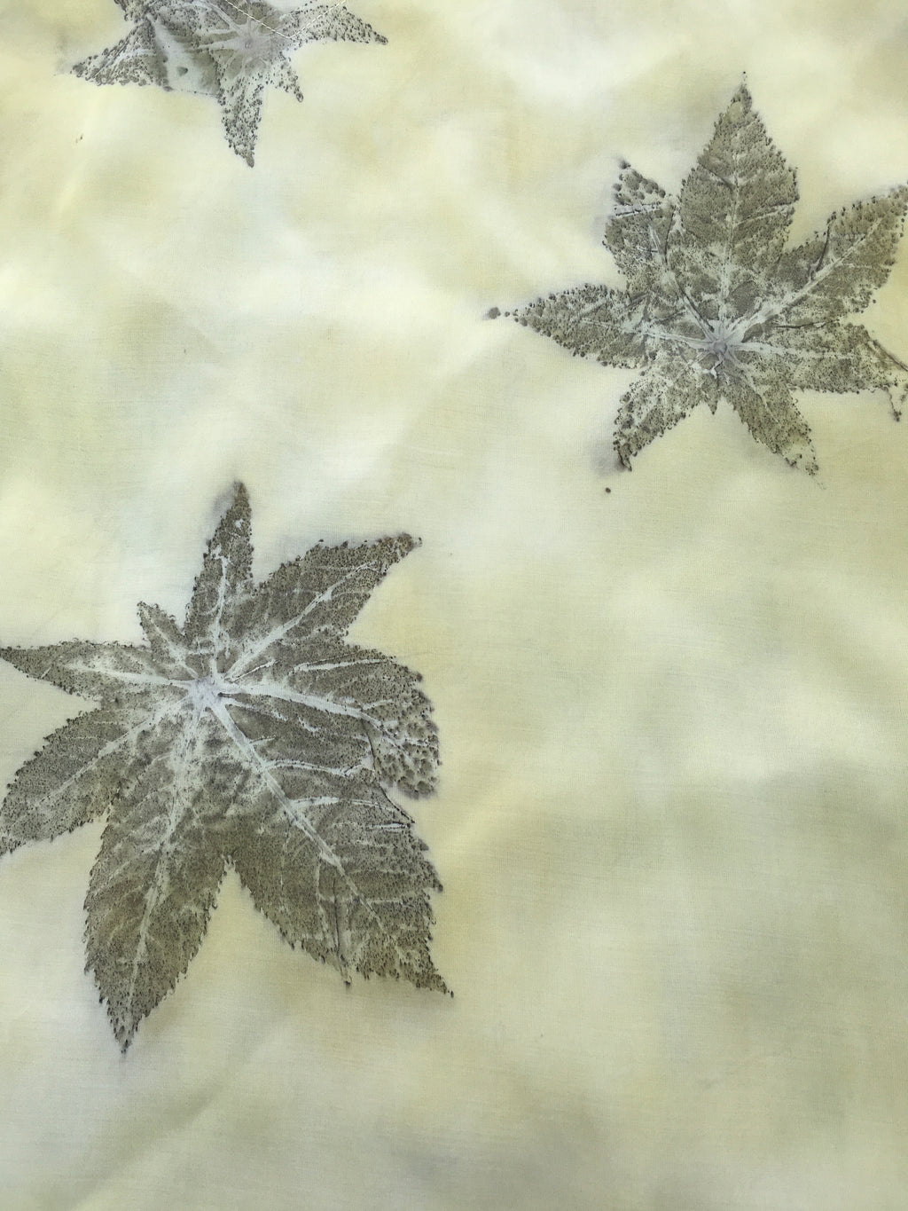 Textured fabric with Castor leaf patterns on a yellow Kaftan Flared Top