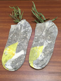 Guava leaf haldi eco printed cotton socks with natural botanical dye