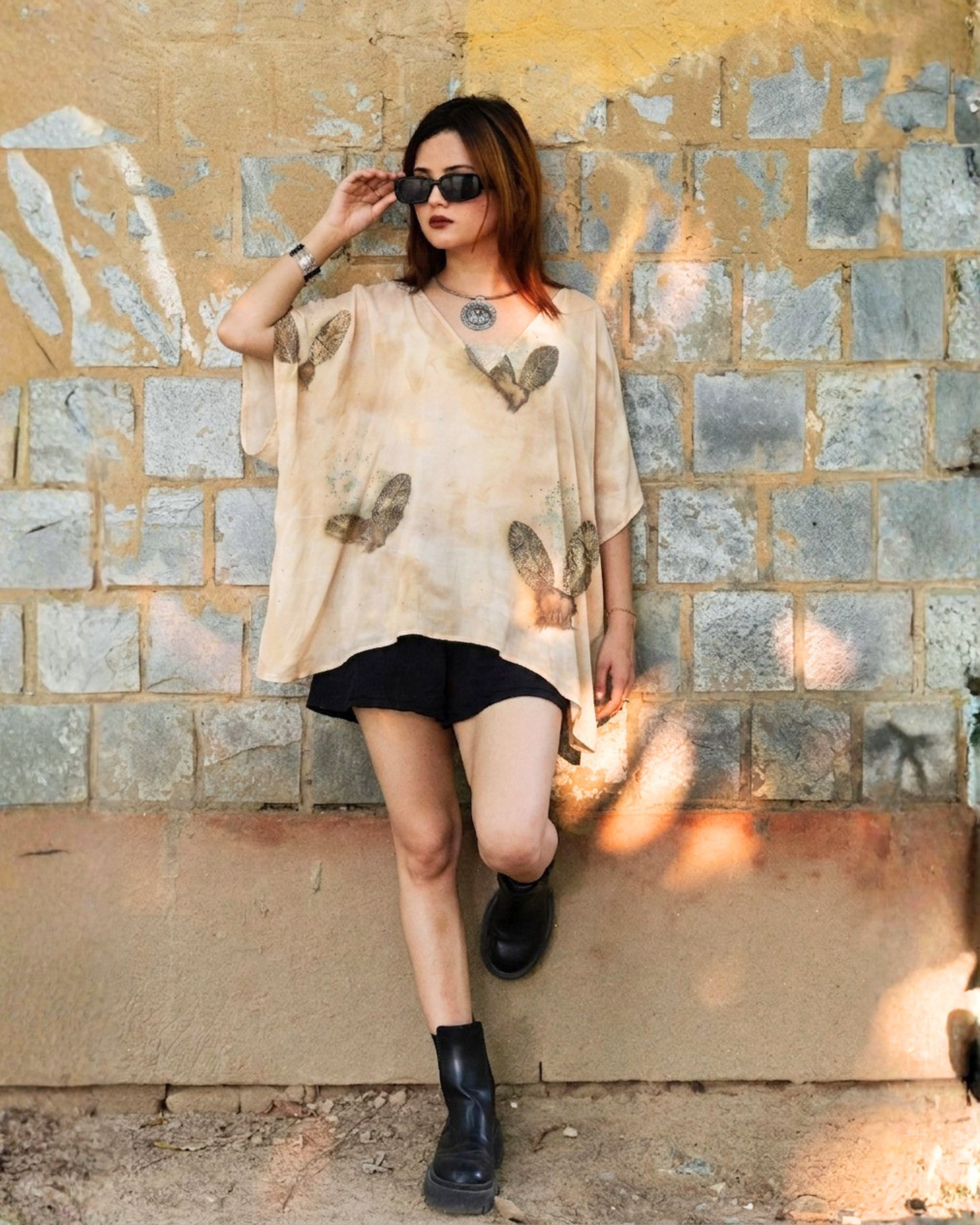 Botanical Kaftan Flared Top